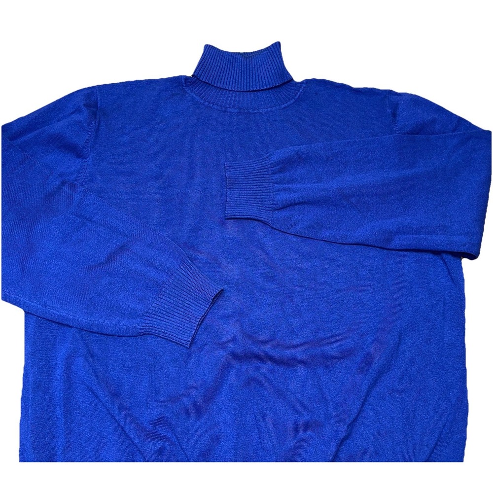 Chadwicks Of Boston Silk Blend Blue Turtleneck Sweater Long Sleeve Women's 1X‎